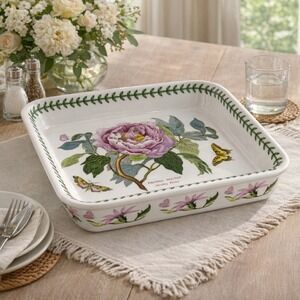 Vtg PORTMEIRION Botanic Garden PEONY Baking Casserole Dish Lasagna 12.5 x 10